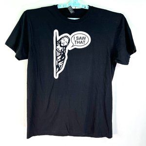 I saw That Jesus T Shirt Adult Size L Black White Graphic Religious Tee
